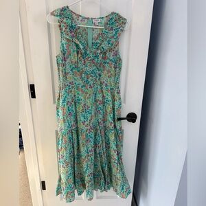 J. Crew Floral Maxi Dress - Blue and Pink
